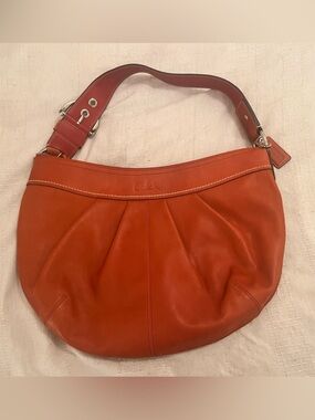 Coach SoHo Pleated Leather Hobo Bag in Rich Rust